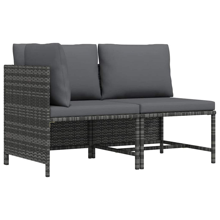 sofasæt 2 dele med hynder polyrattan grå