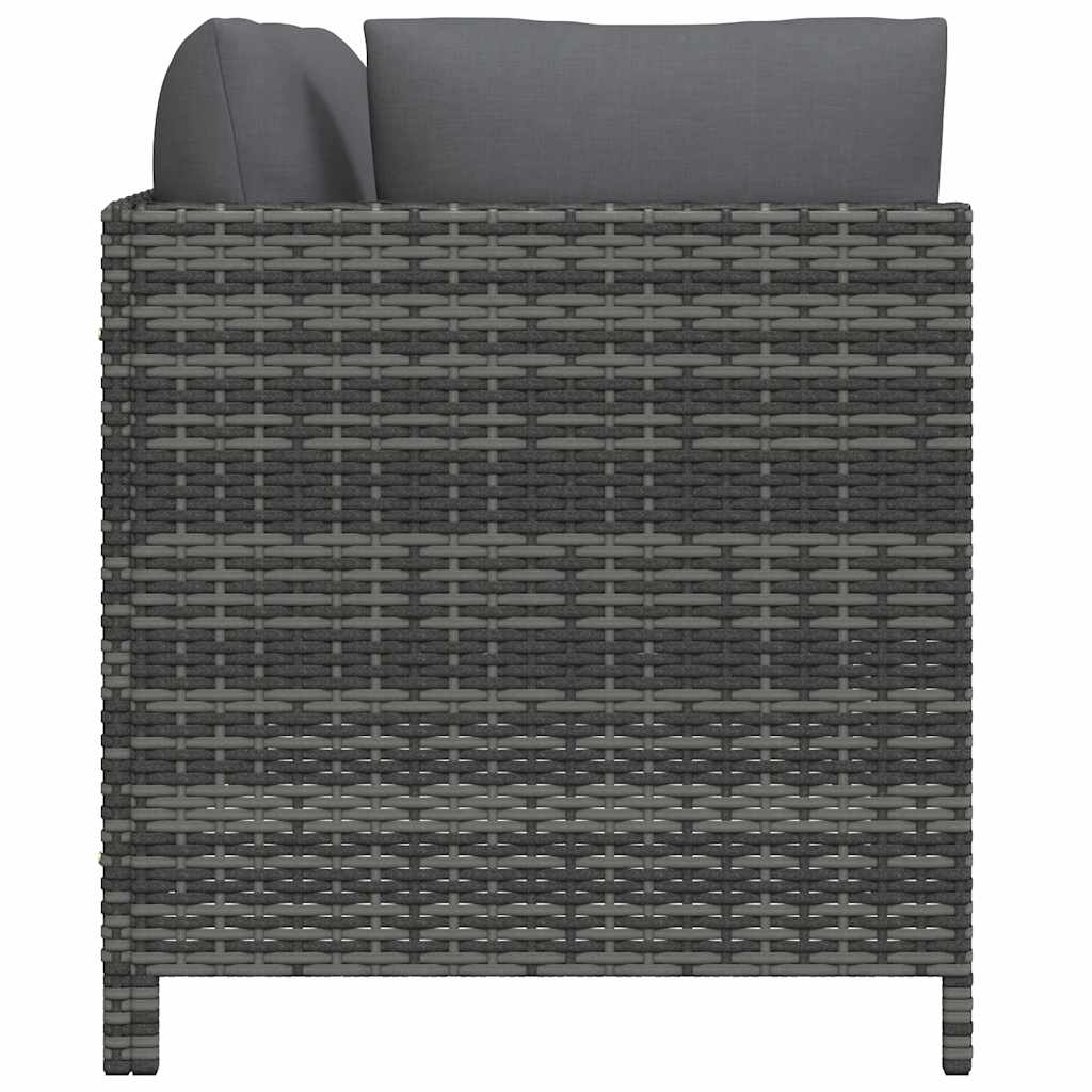 sofasæt 2 dele med hynder polyrattan grå