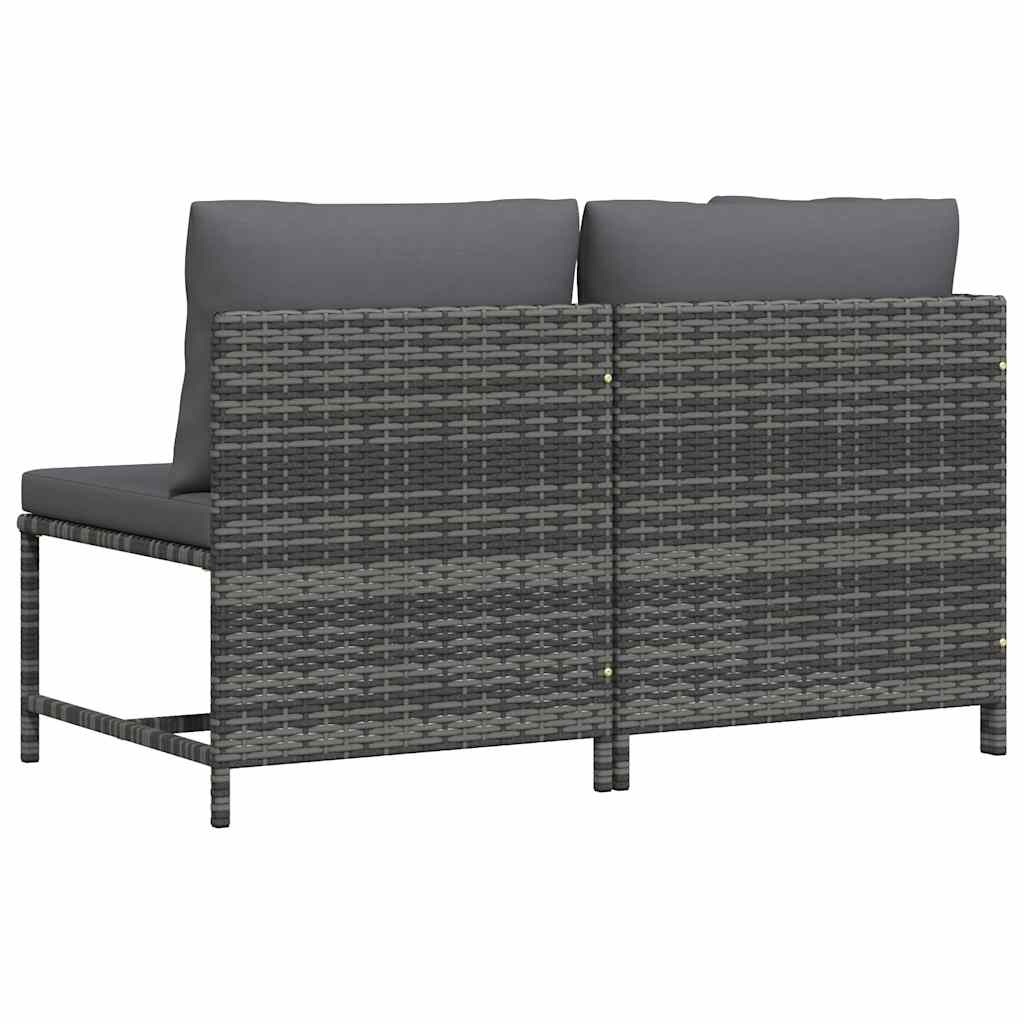sofasæt 2 dele med hynder polyrattan grå