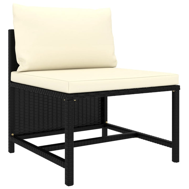 4-personers havesofa med hynder polyrattan sort