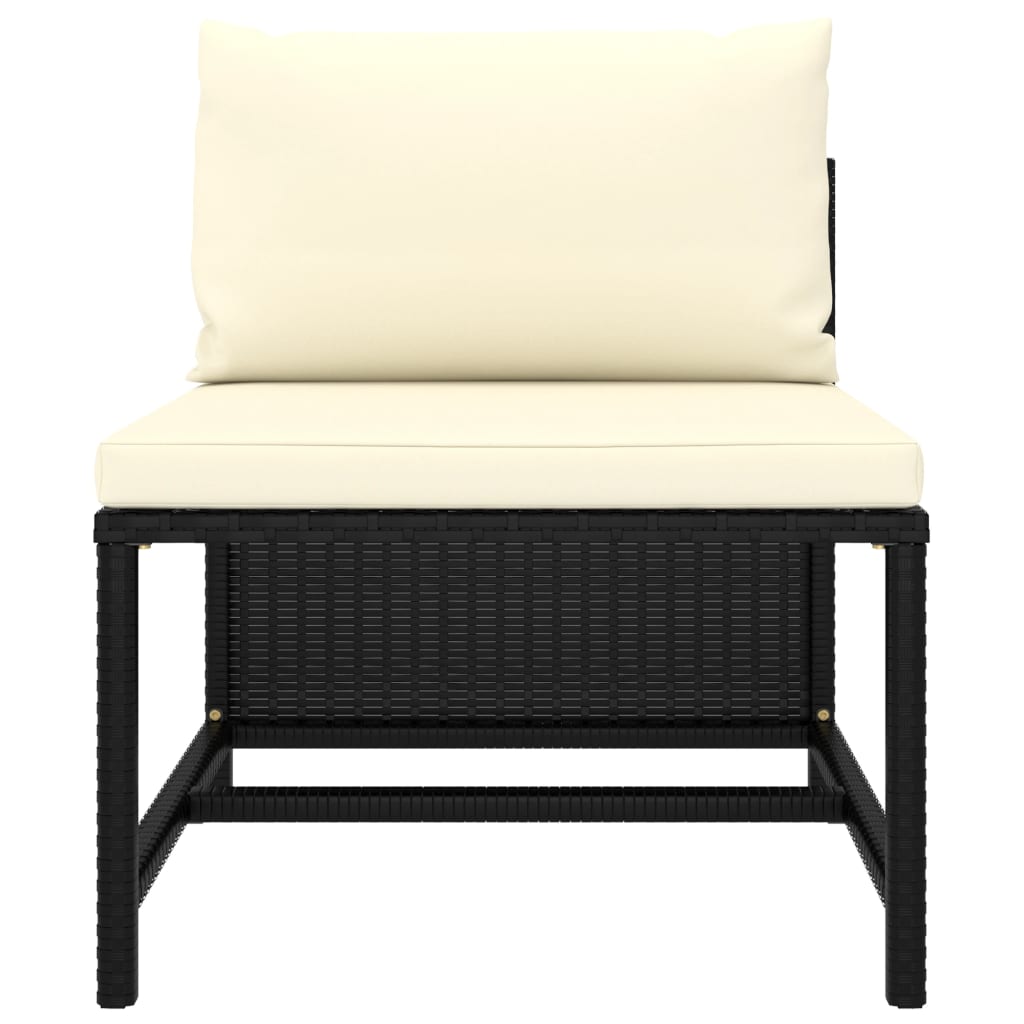 sofasæt til haven 5 dele med hynder polyrattan sort