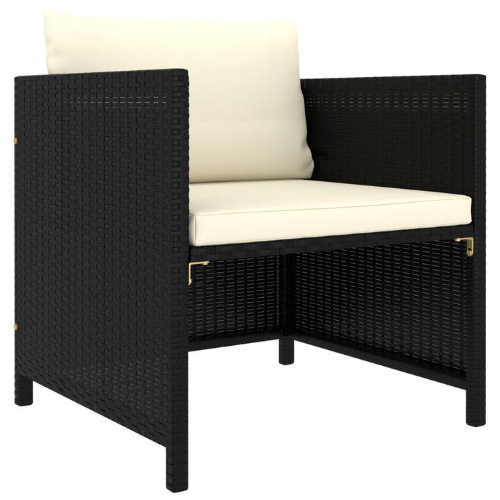 sofasæt til haven 4 dele med hynder polyrattan sort