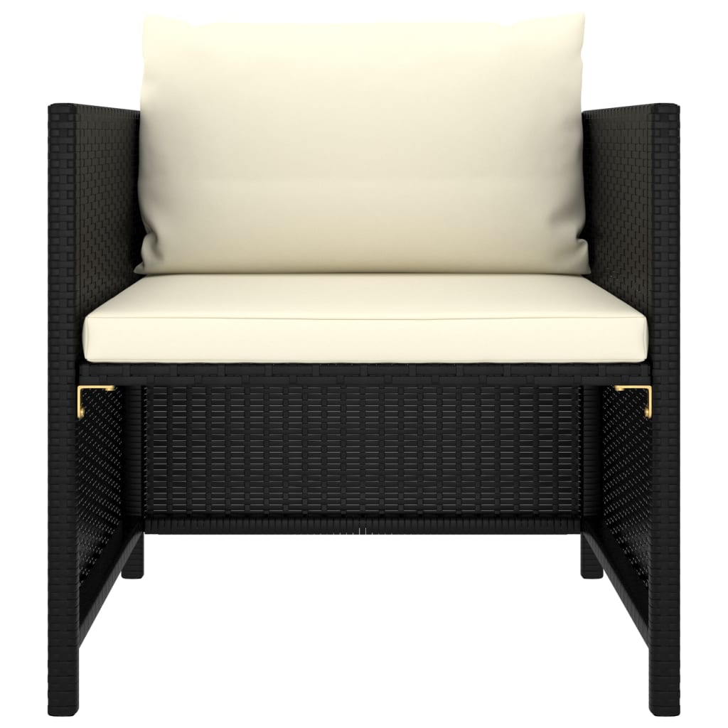 sofasæt til haven 4 dele med hynder polyrattan sort