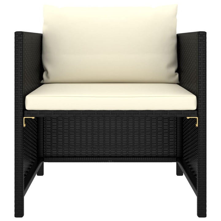 sofasæt til haven 4 dele med hynder polyrattan sort