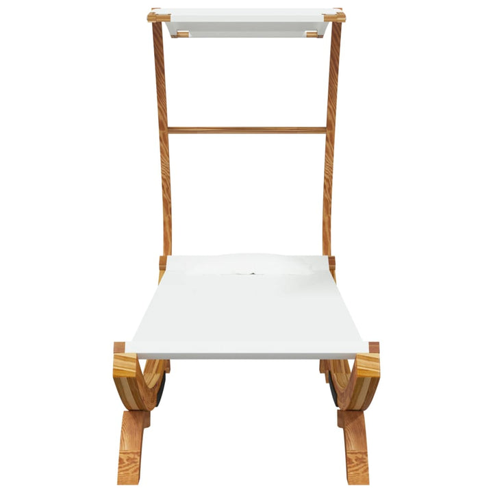 loungeseng med baldakin 100x190x134 cm bøjet træ cremefarvet
