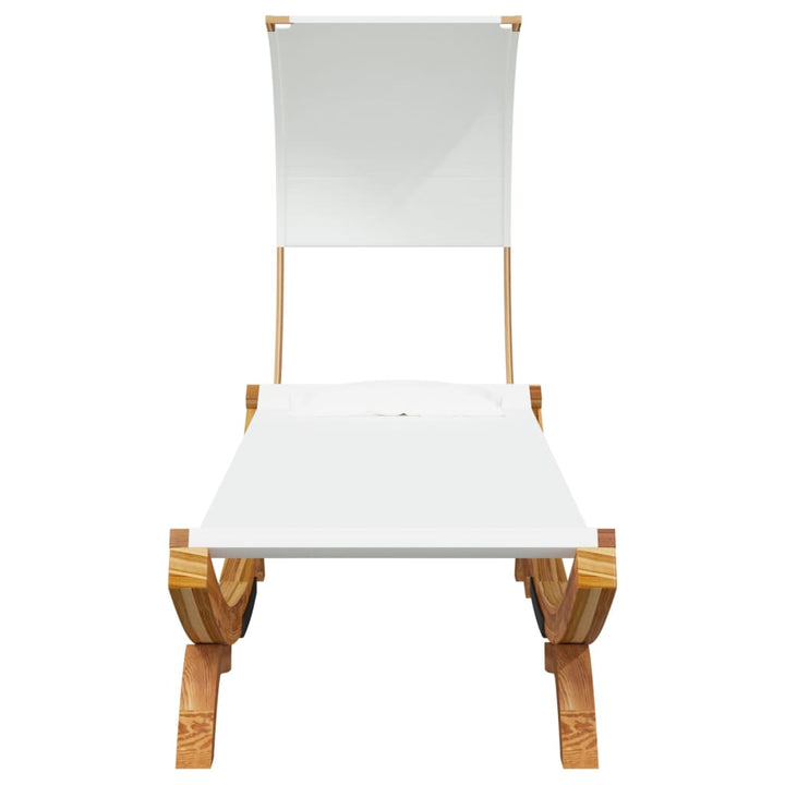 loungeseng med baldakin 100x200x126 cm bøjet træ cremefarvet