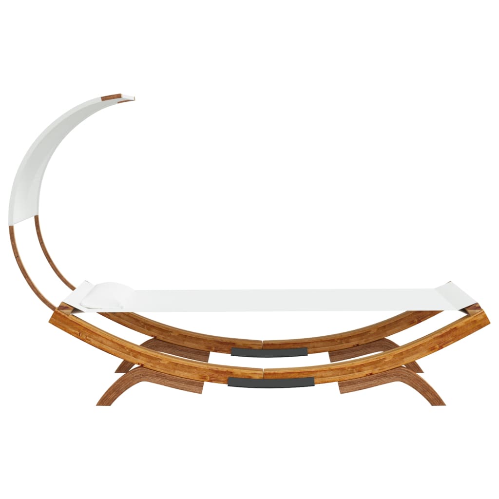 loungeseng med baldakin 100x200x126 cm bøjet træ cremefarvet