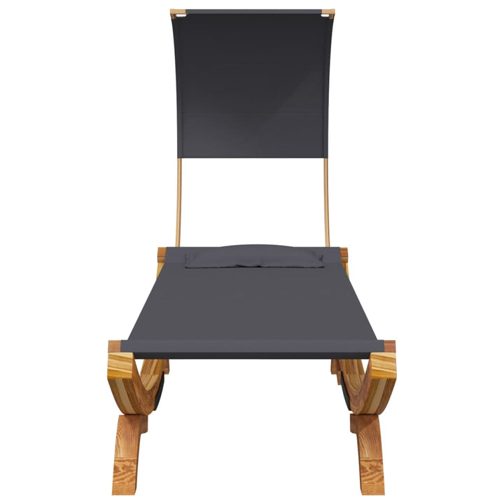 loungeseng med baldakin 100x200x126 cm bøjet træ antracitgrå