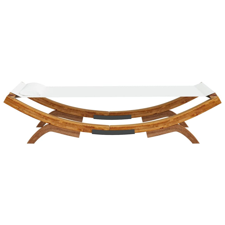 loungeseng 100x188,5x44 cm bøjet træ cremefarvet