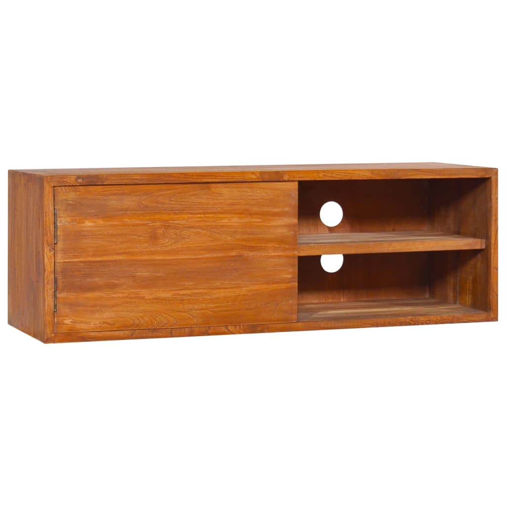 væghængt tv-skab 180x30x30 cm massivt teaktræ