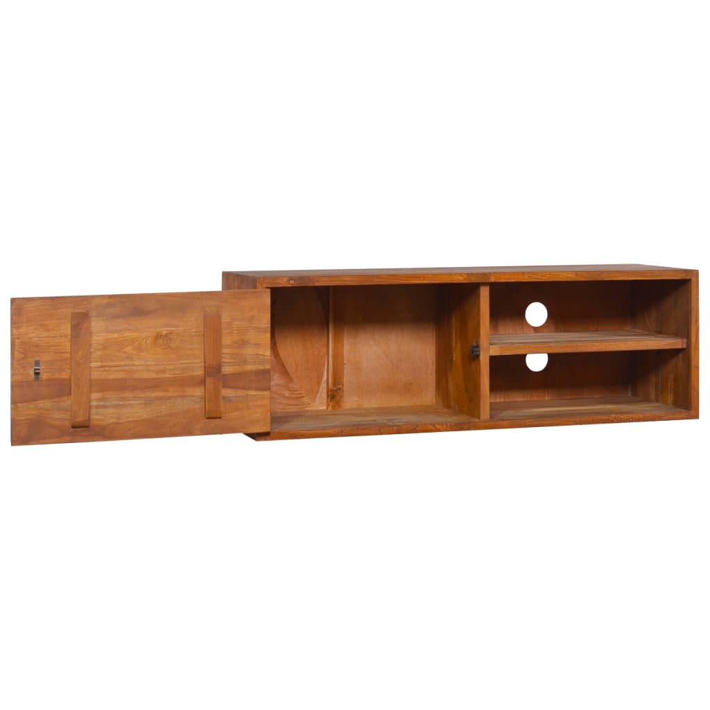 væghængt tv-skab 180x30x30 cm massivt teaktræ