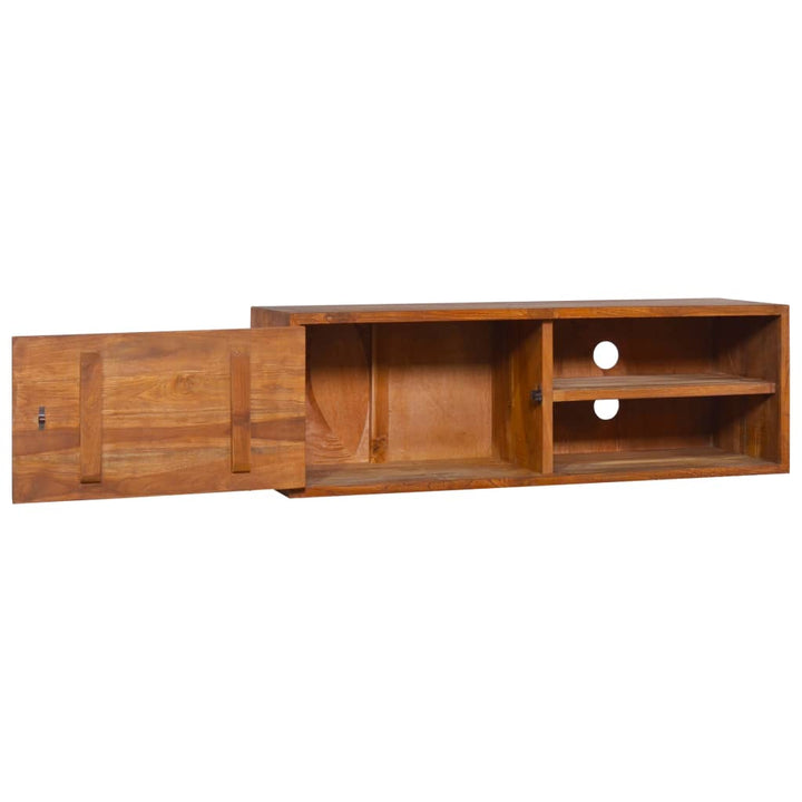 væghængt tv-skab 180x30x30 cm massivt teaktræ