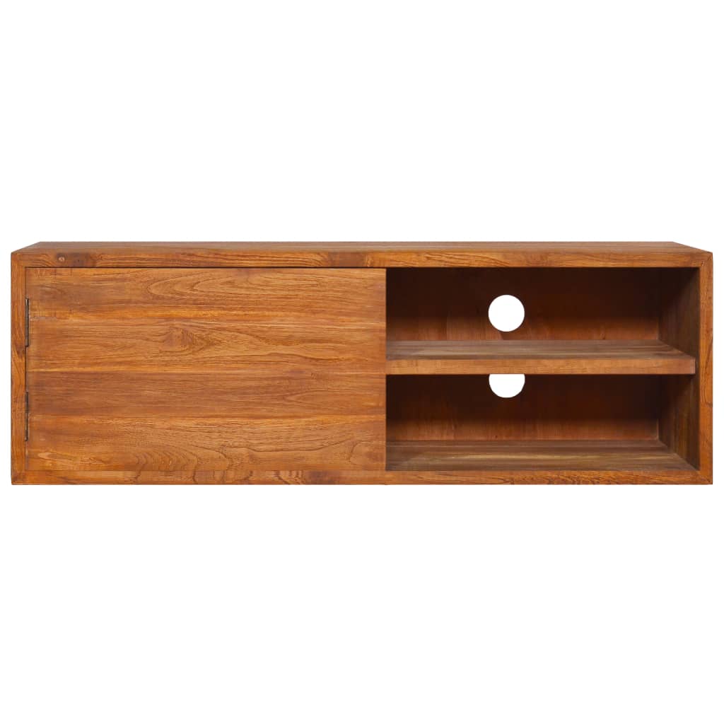 væghængt tv-skab 180x30x30 cm massivt teaktræ