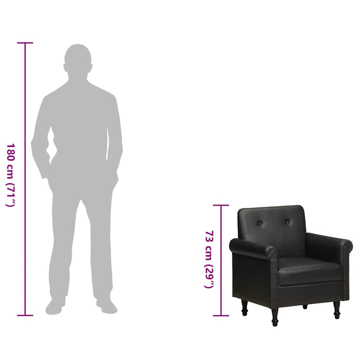 lænestol ægte læder sort