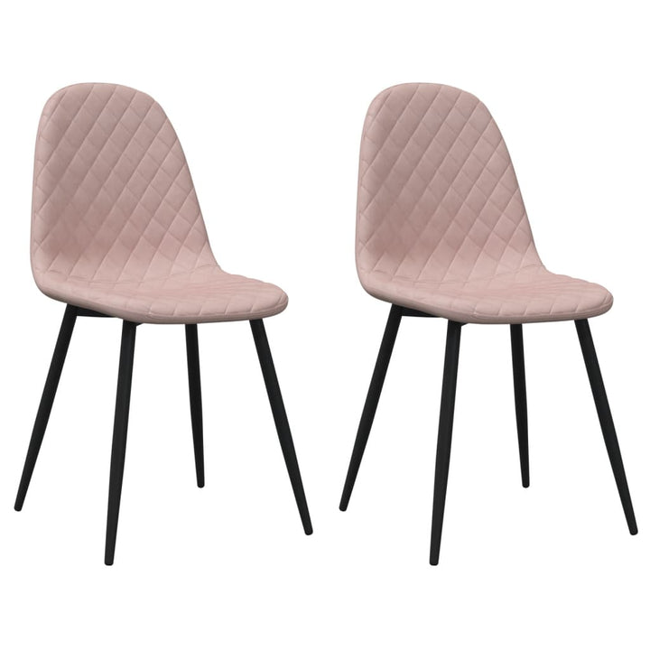 spisebordsstole 2 stk. velour lyserød