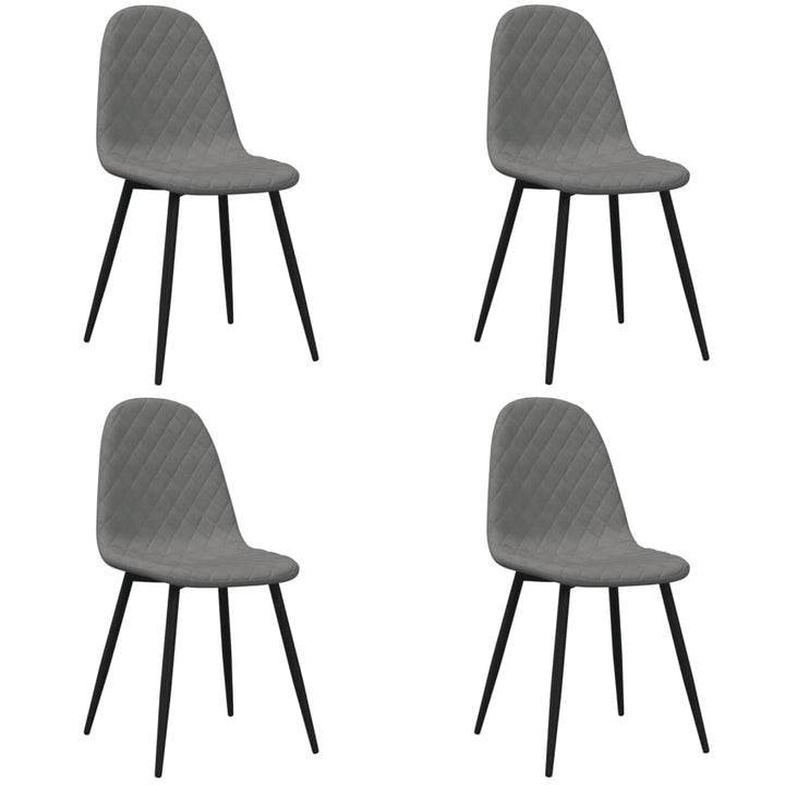 spisebordsstole 4 stk. velour lysegrå