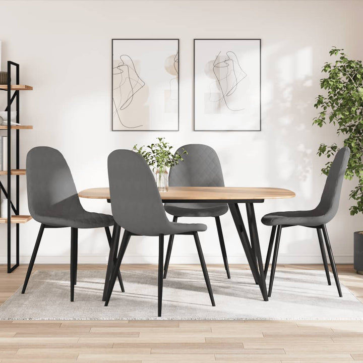 spisebordsstole 4 stk. velour lysegrå