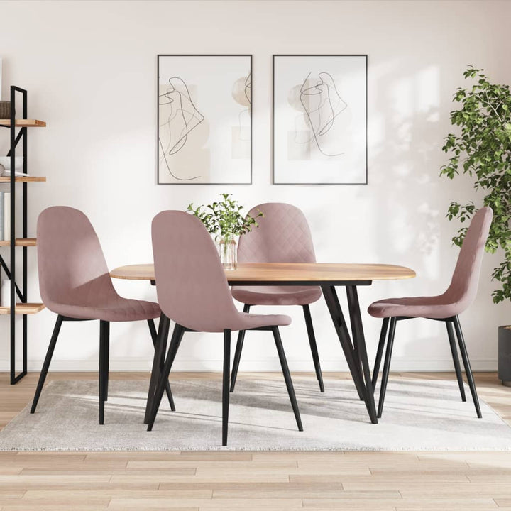 spisebordsstole 4 stk. velour lyserød