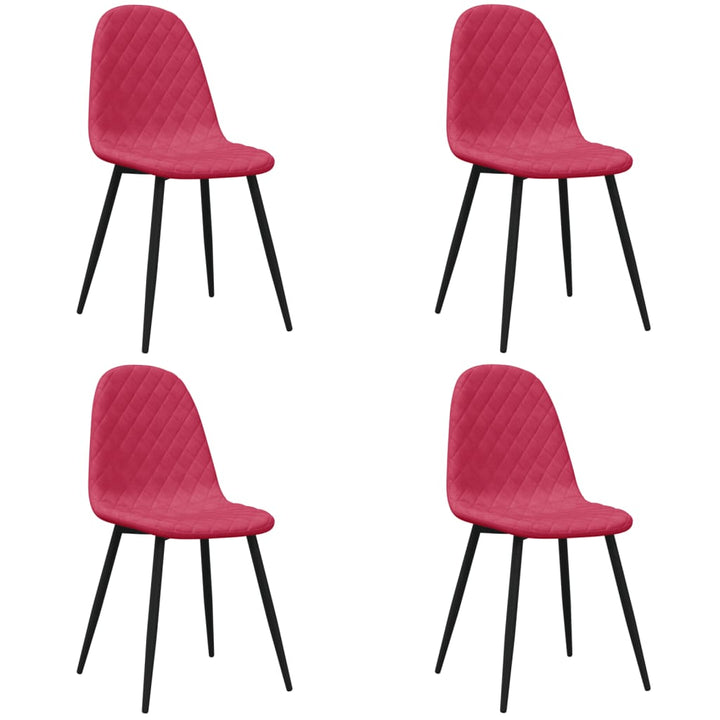 spisebordsstole 4 stk. velour vinrød