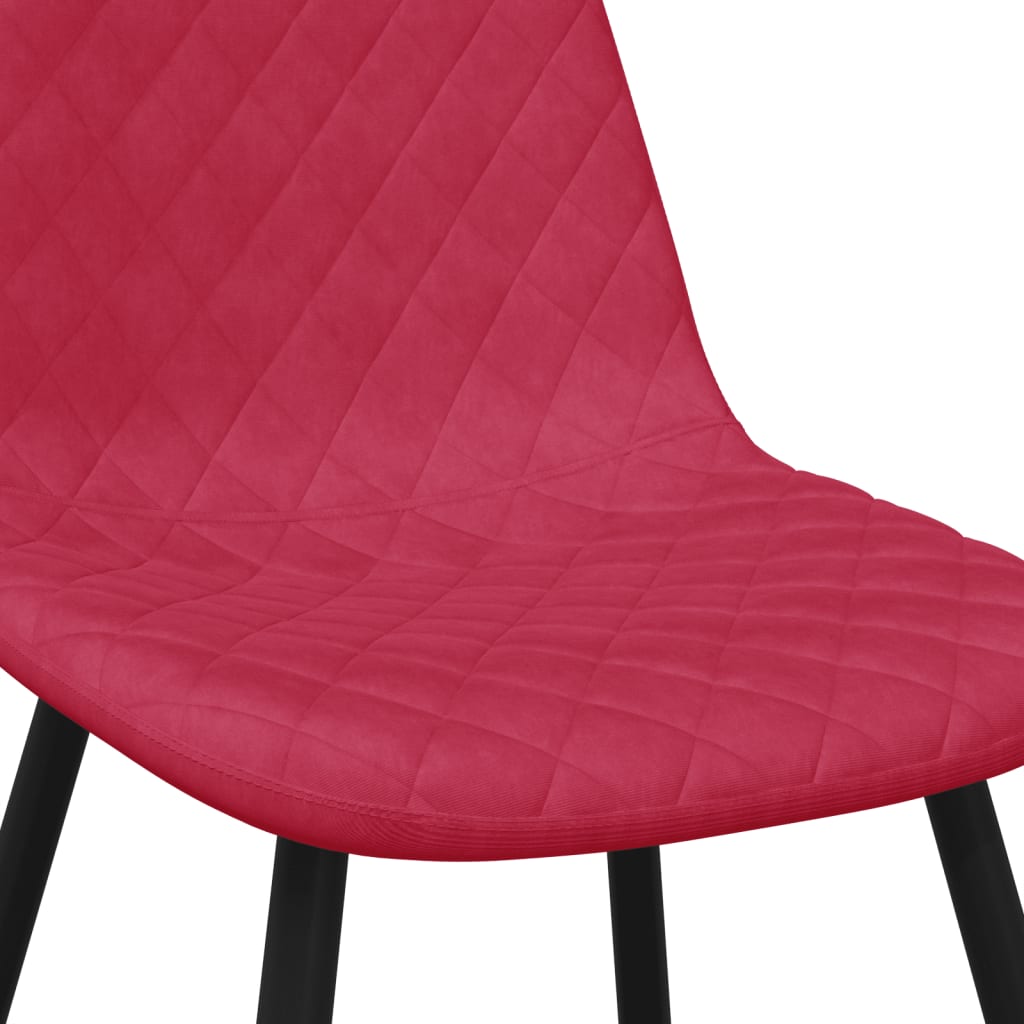 spisebordsstole 4 stk. velour vinrød