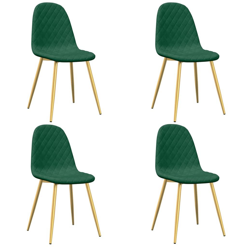 spisebordsstole 4 stk. velour mørkegrøn