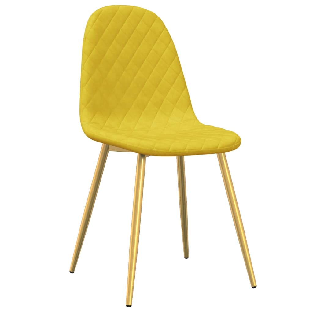 spisebordsstole 4 stk. velour sennepsgul