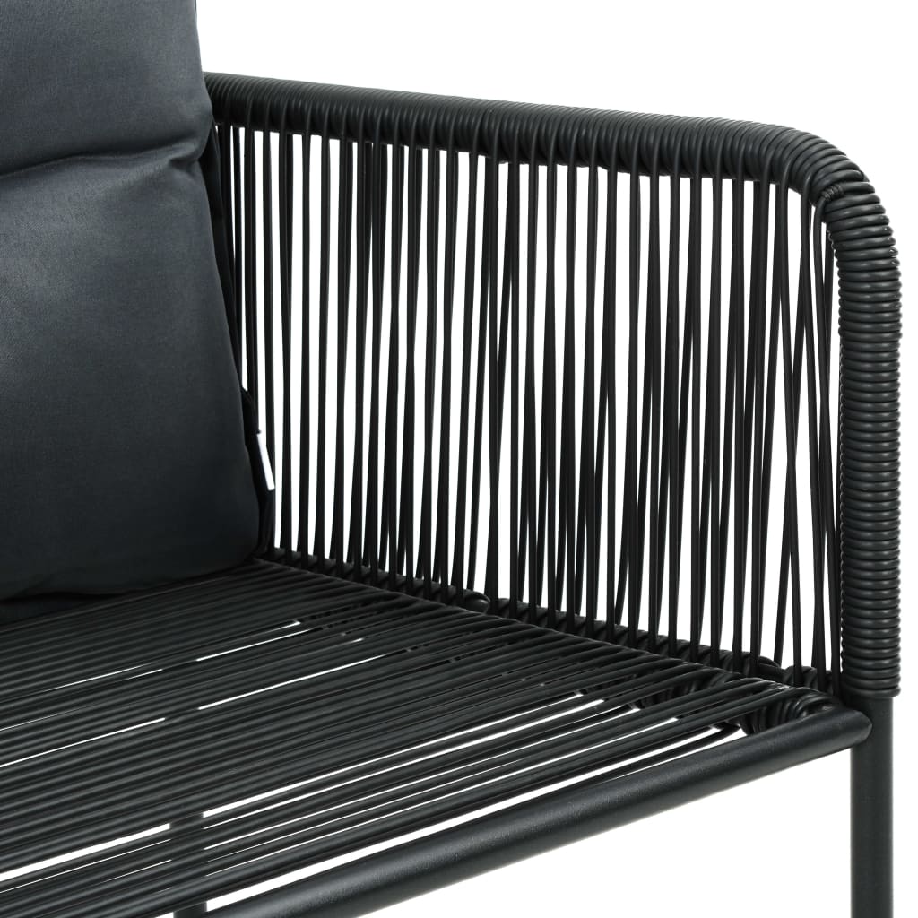 havestole 4 stk. med puder polyrattan sort