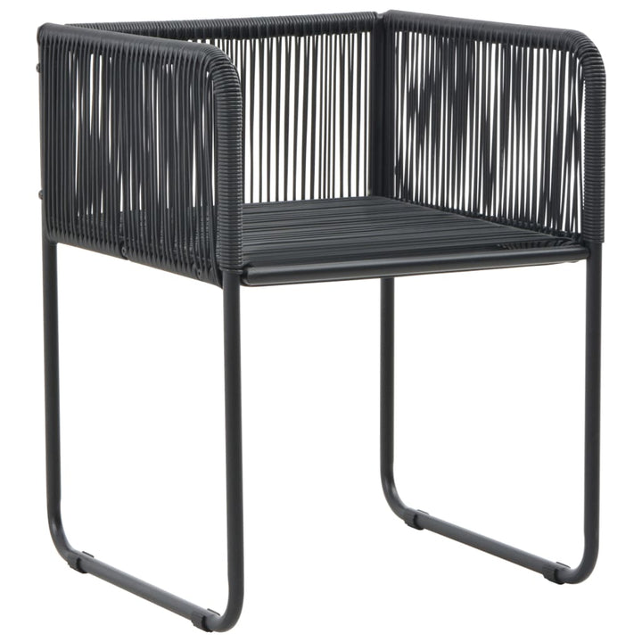 havestole 6 stk. med puder polyrattan sort