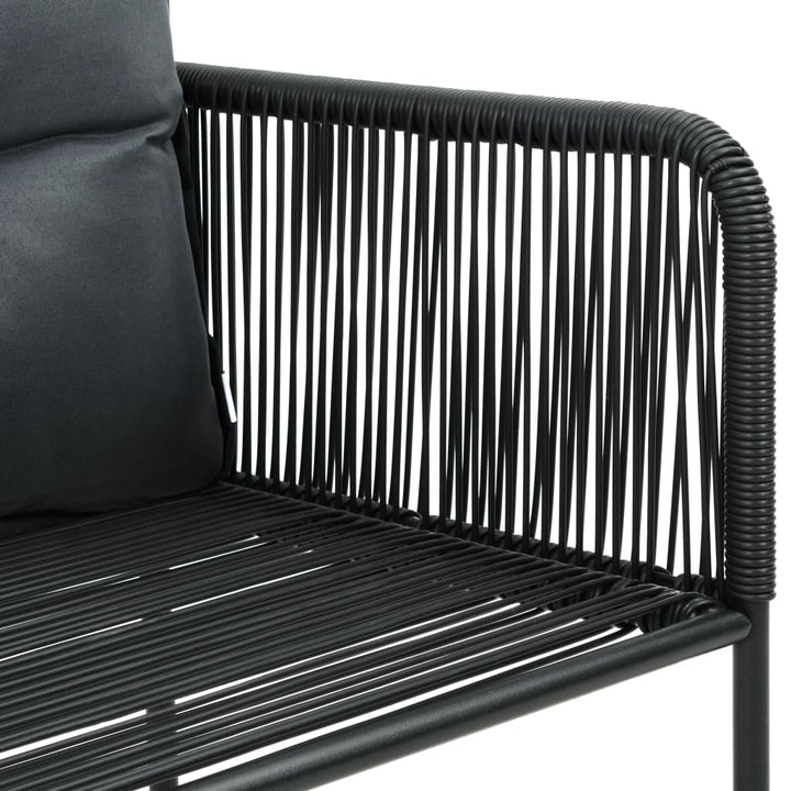 havestole 6 stk. med puder polyrattan sort