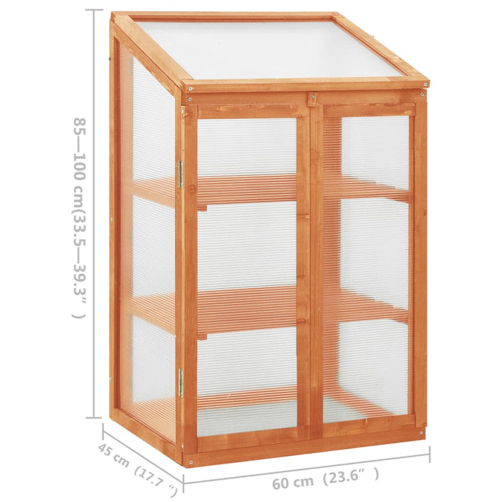 drivhus 60x45x100 cm fyrretræ