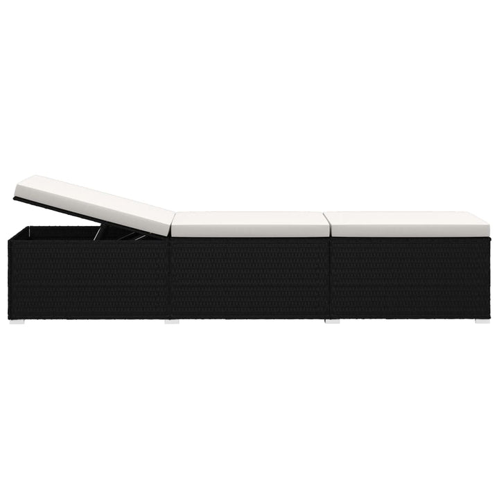 liggestole 3 dele med tebord polyrattan sort
