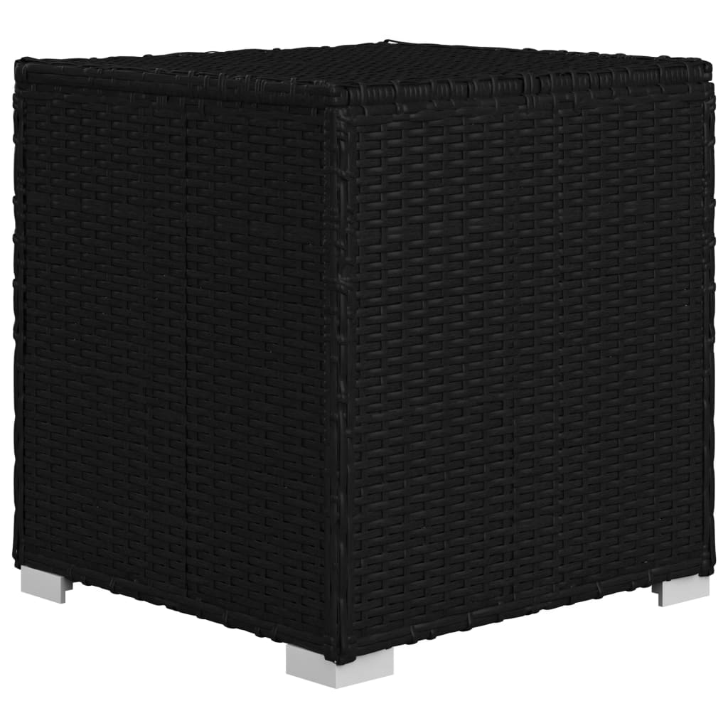 liggestole 3 dele med tebord polyrattan sort