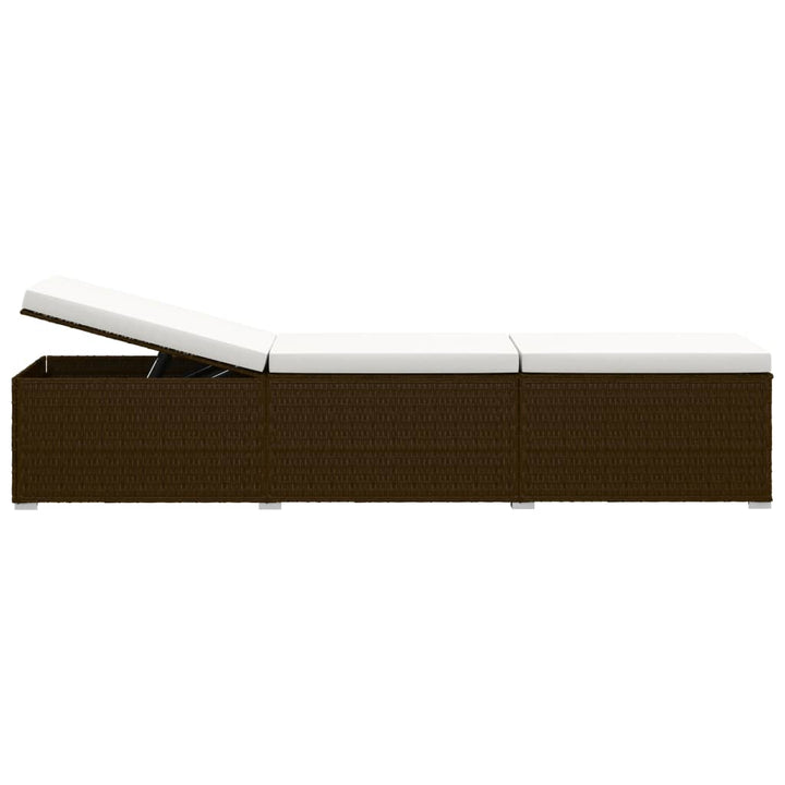 liggestole 3 dele med tebord polyrattan brun