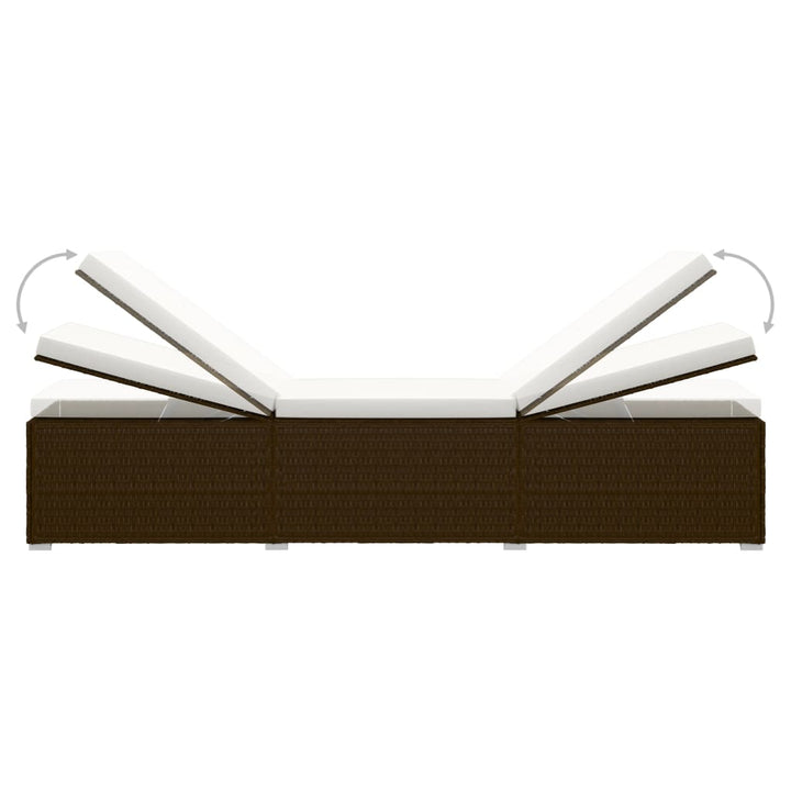 liggestole 3 dele med tebord polyrattan brun
