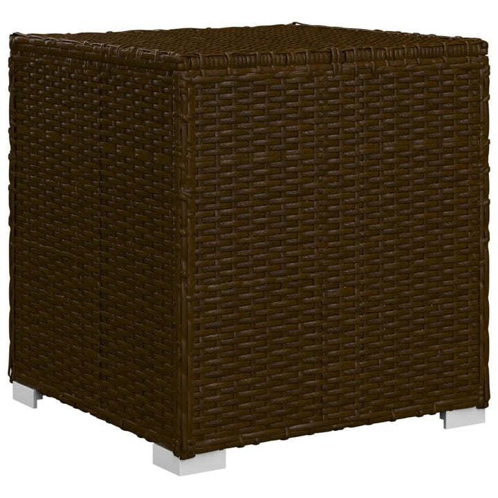 liggestole 3 dele med tebord polyrattan brun