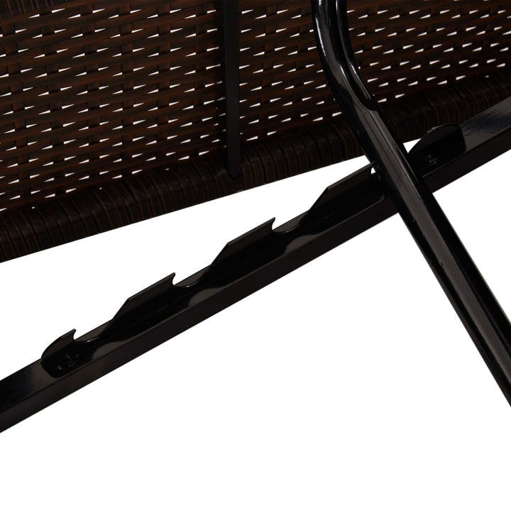 liggestole 3 dele med tebord polyrattan brun