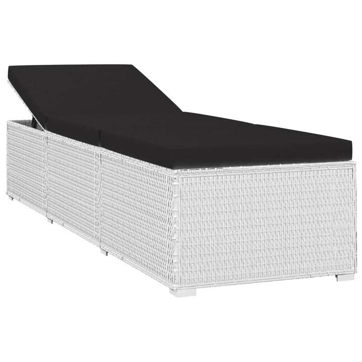 loungestole med tebord 3 dele polyrattan hvid
