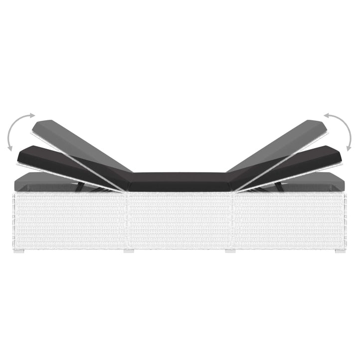 loungestole med tebord 3 dele polyrattan hvid