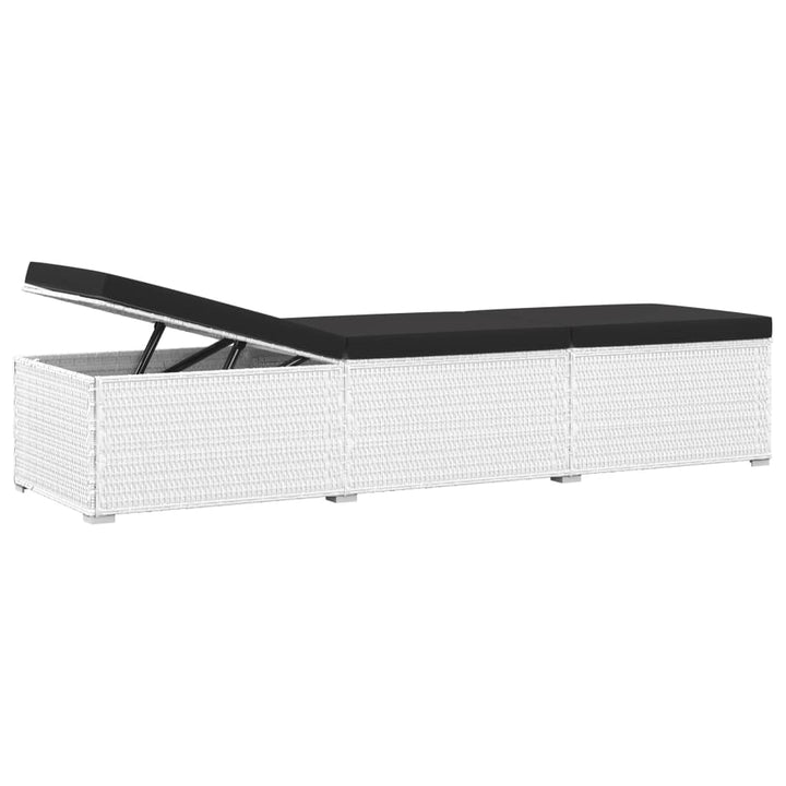 loungestole med tebord 3 dele polyrattan hvid