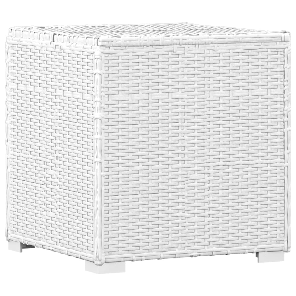 loungestole med tebord 3 dele polyrattan hvid