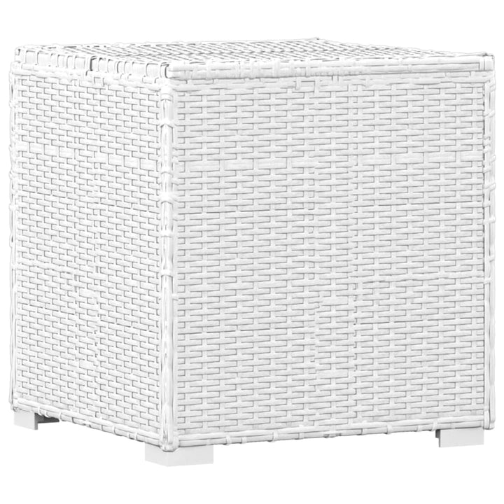 loungestole med tebord 3 dele polyrattan hvid