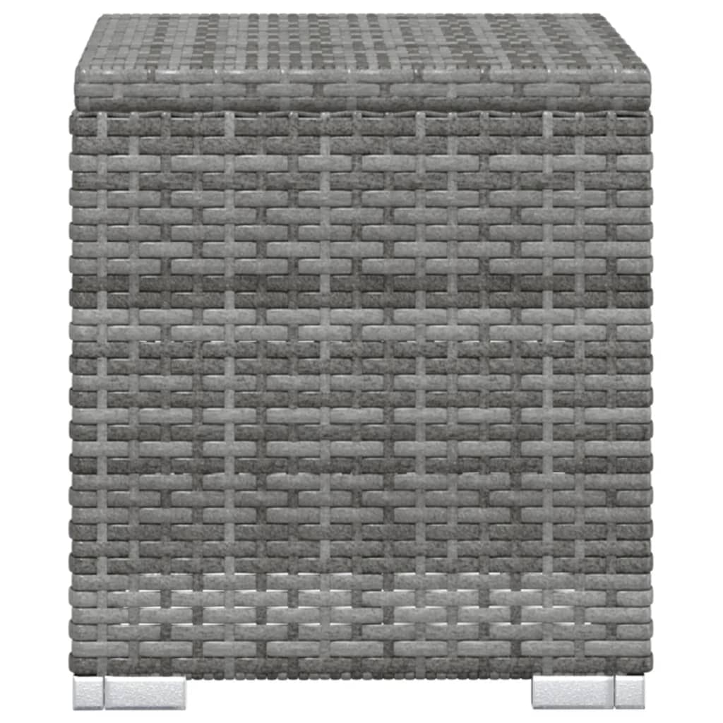 loungestole med tebord 3 dele polyrattan grå