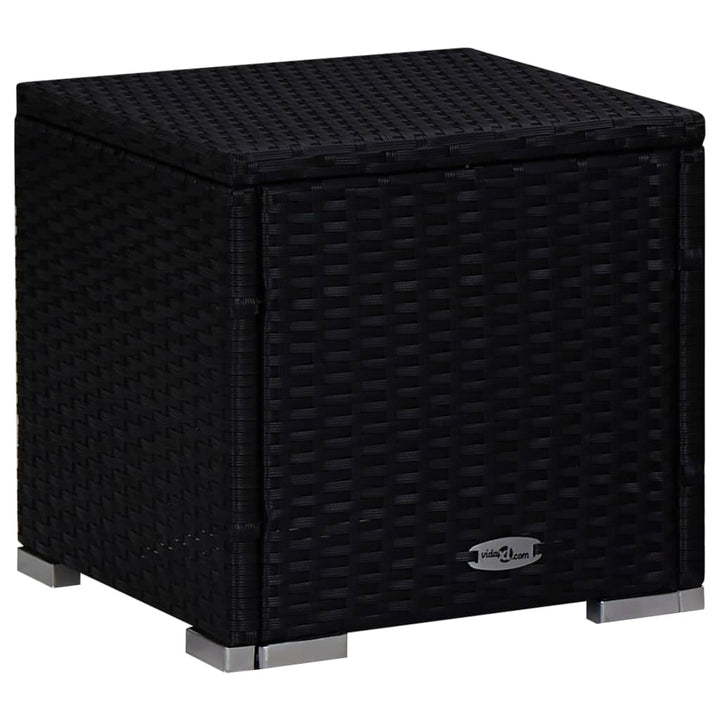 liggestole med tebord 3 dele polyrattan sort