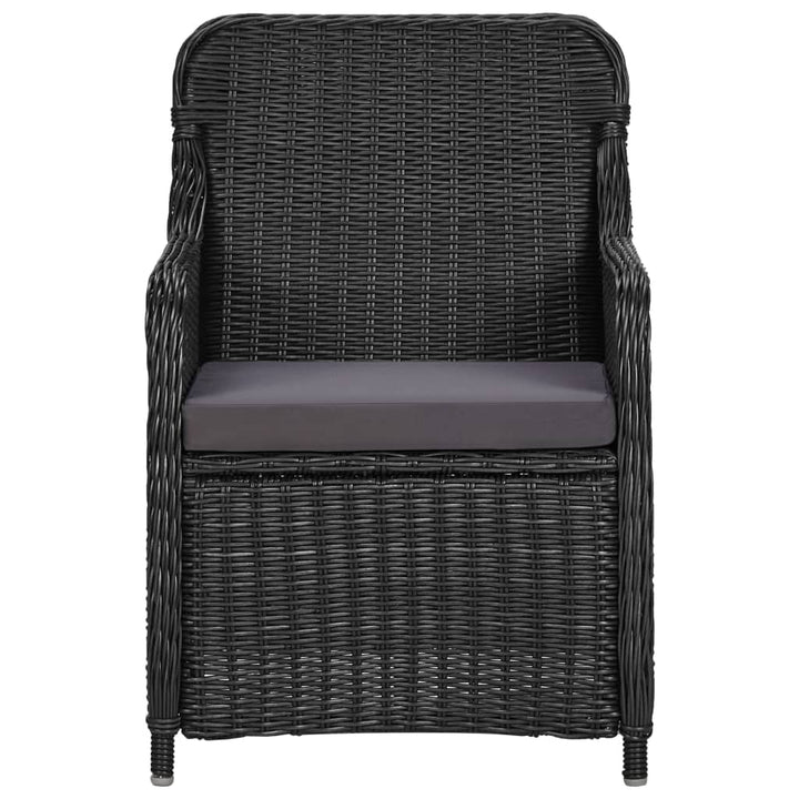 udendørs spisebordssæt 9 dele polyrattan sort