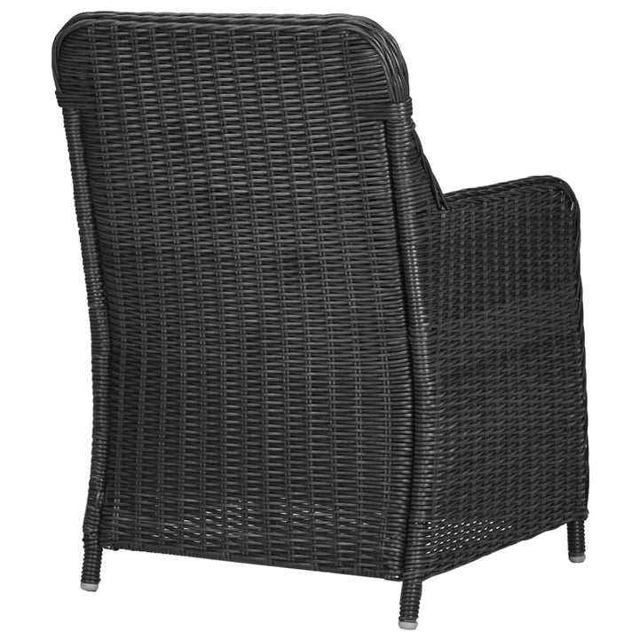 udendørs spisebordssæt 9 dele polyrattan sort