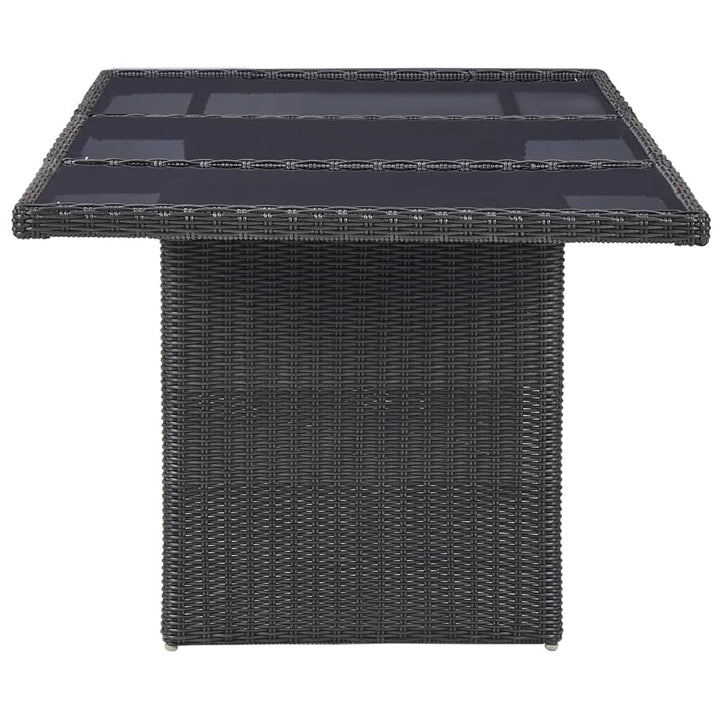 udendørs spisebordssæt 9 dele polyrattan sort