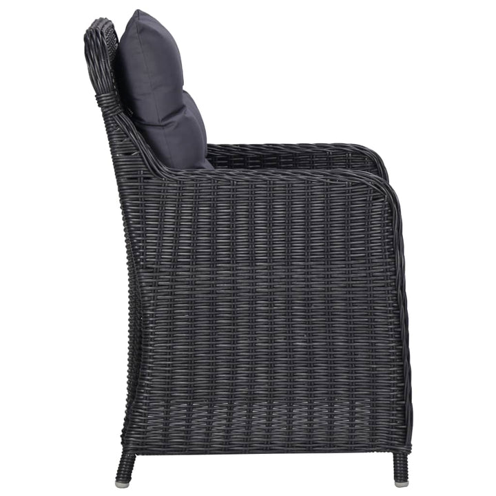 udendørs spisebordssæt 9 dele polyrattan sort