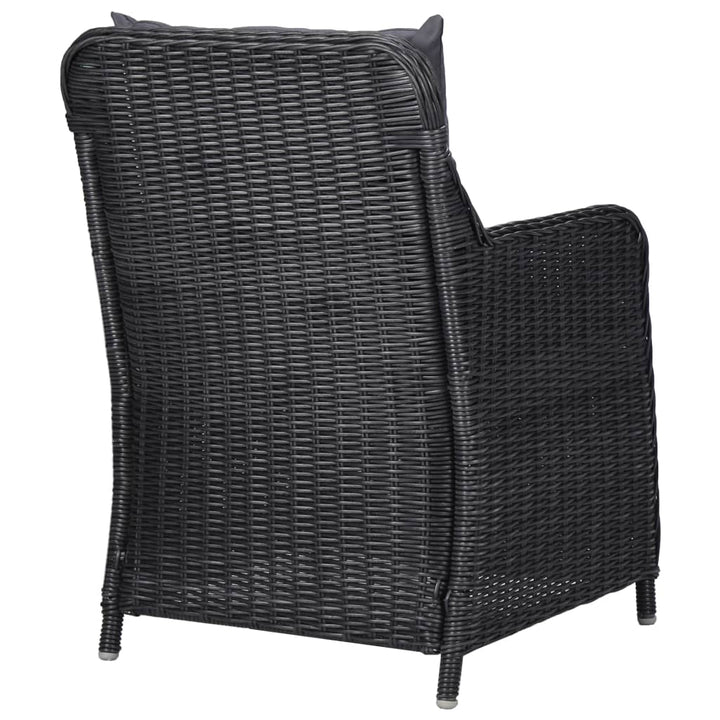 udendørs spisebordssæt 9 dele polyrattan sort