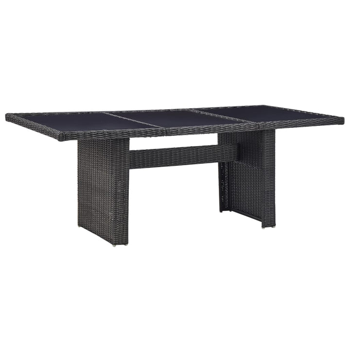 udendørs spisebordssæt 9 dele polyrattan sort