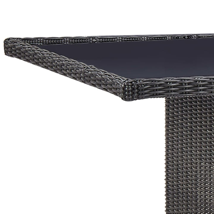 udendørs spisebordssæt 9 dele polyrattan sort